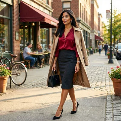 Professional Woman Walking Down A City Street