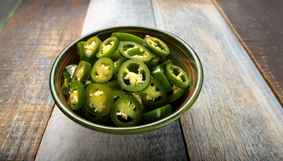 Bowl Of Fresh Sliced Jalapeno Peppers