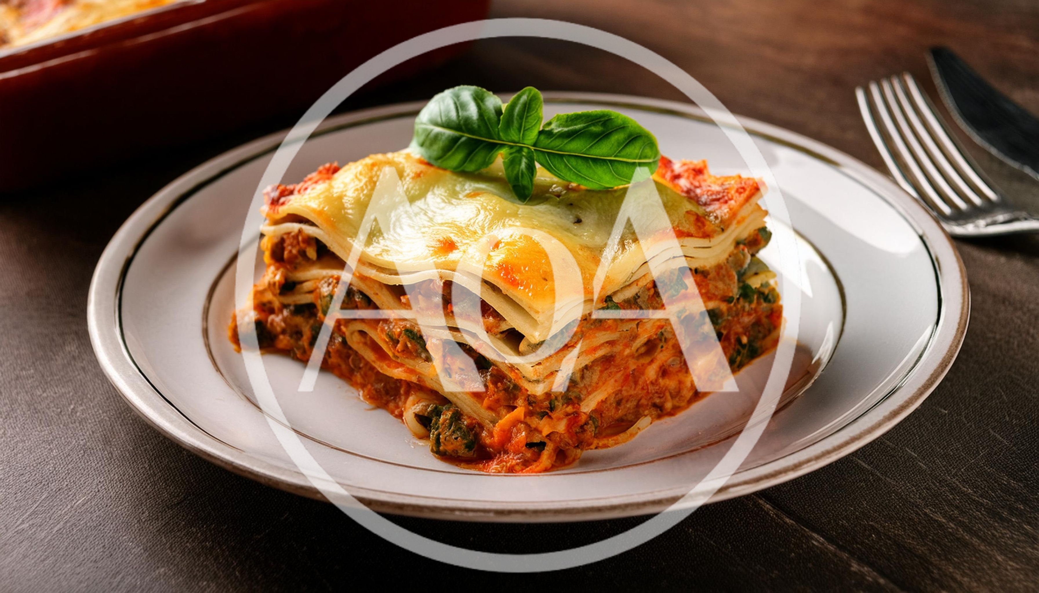 Single Serving Of Freshly Baked Meat Lasagna
