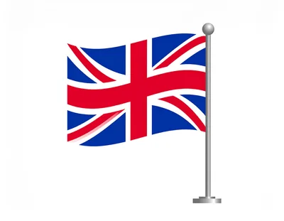 Waving Flag Of The United Kingdom On A Pole