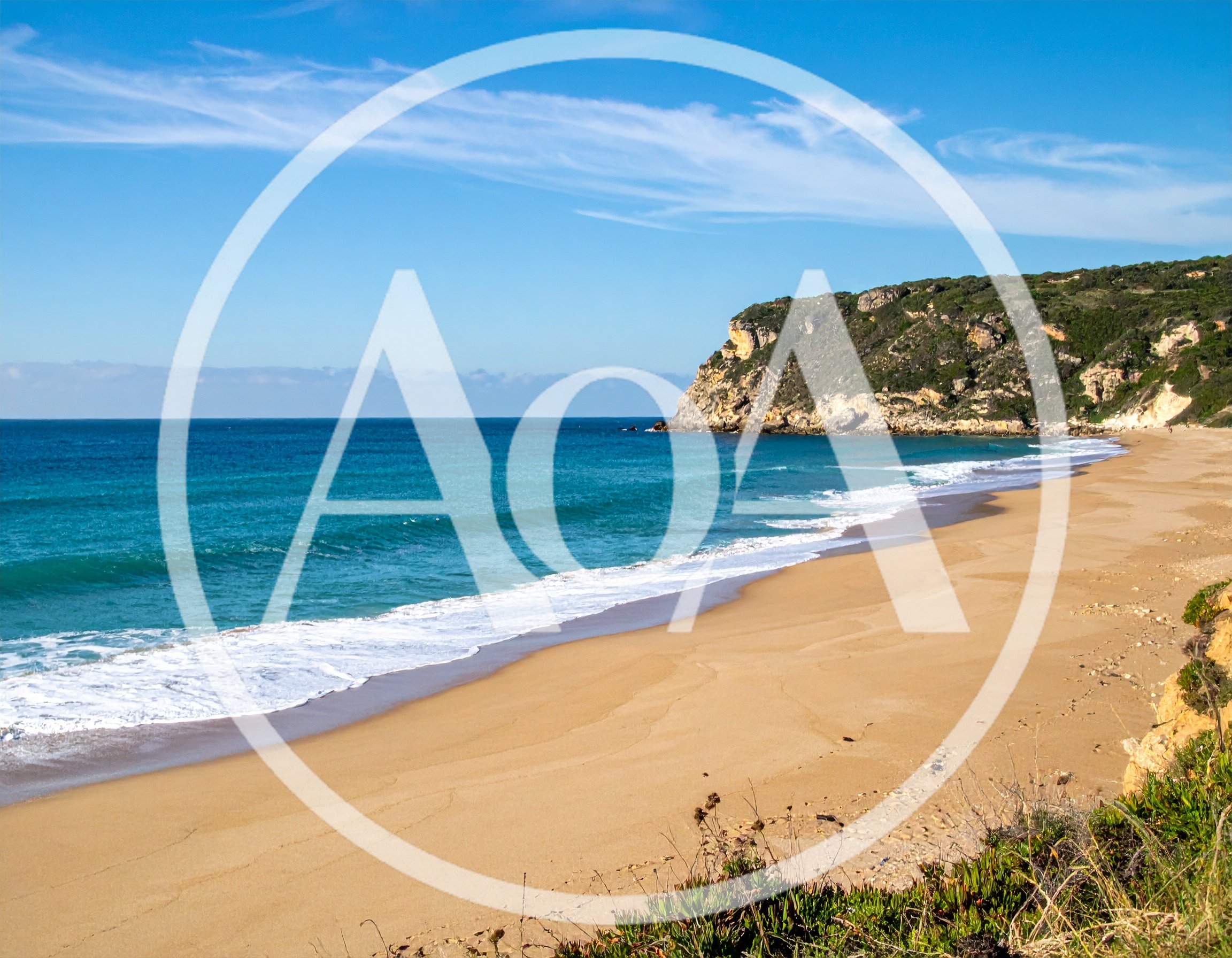 Scenic Sandy Beach With Rocky Coastal Cliffs
