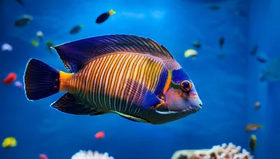Emperor Angelfish Swimming In A Vibrant Coral Reef