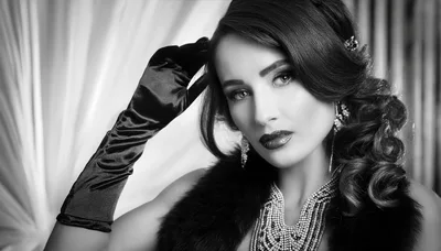 Glamorous Woman In Vintage 1920s Style Attire