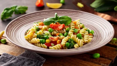 Bowl Of Fresh Vegetable Pasta Salad
