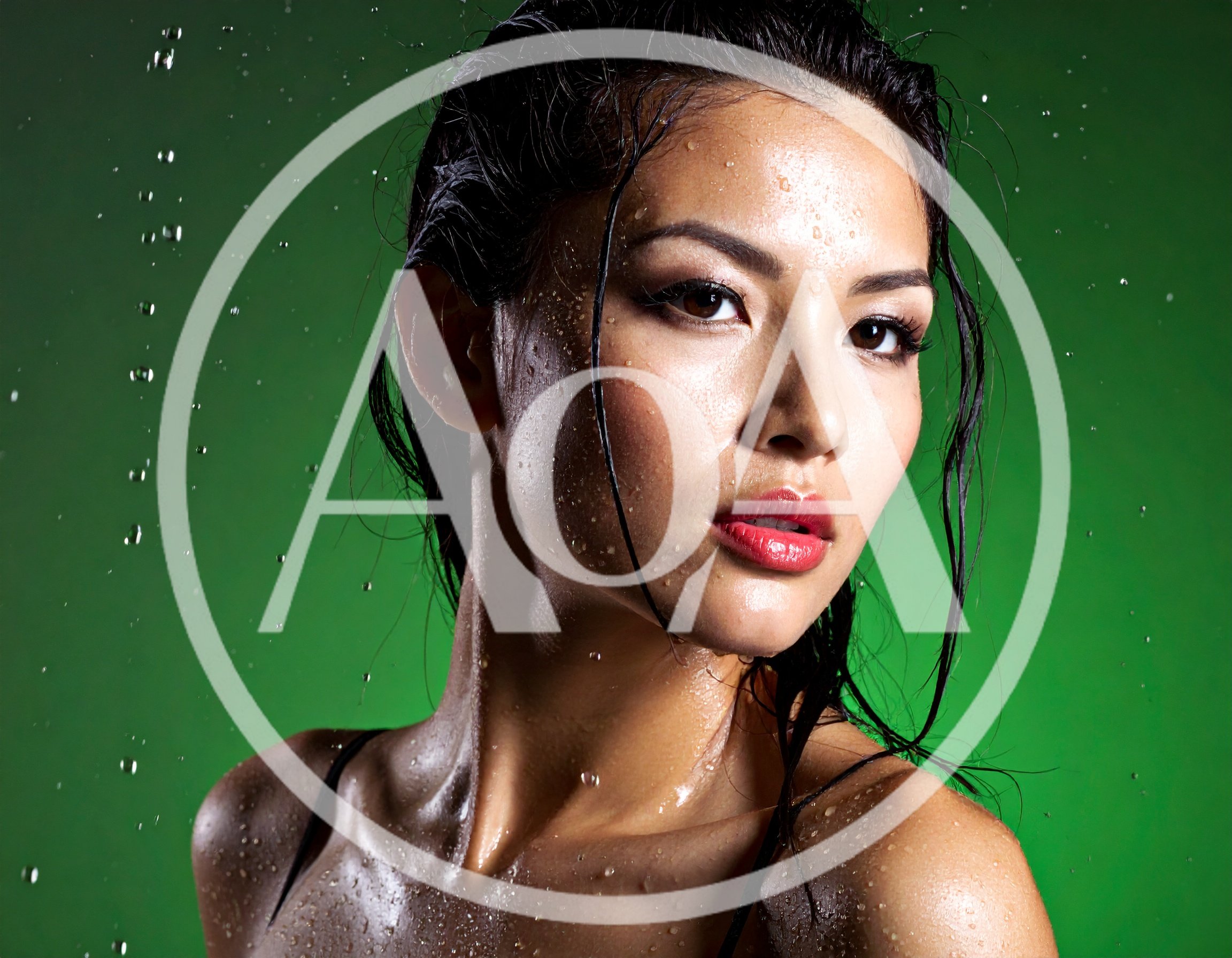Portrait Of A Beautiful Woman With Wet Skin
