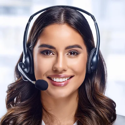 Professional Customer Service Representative Wearing Headset