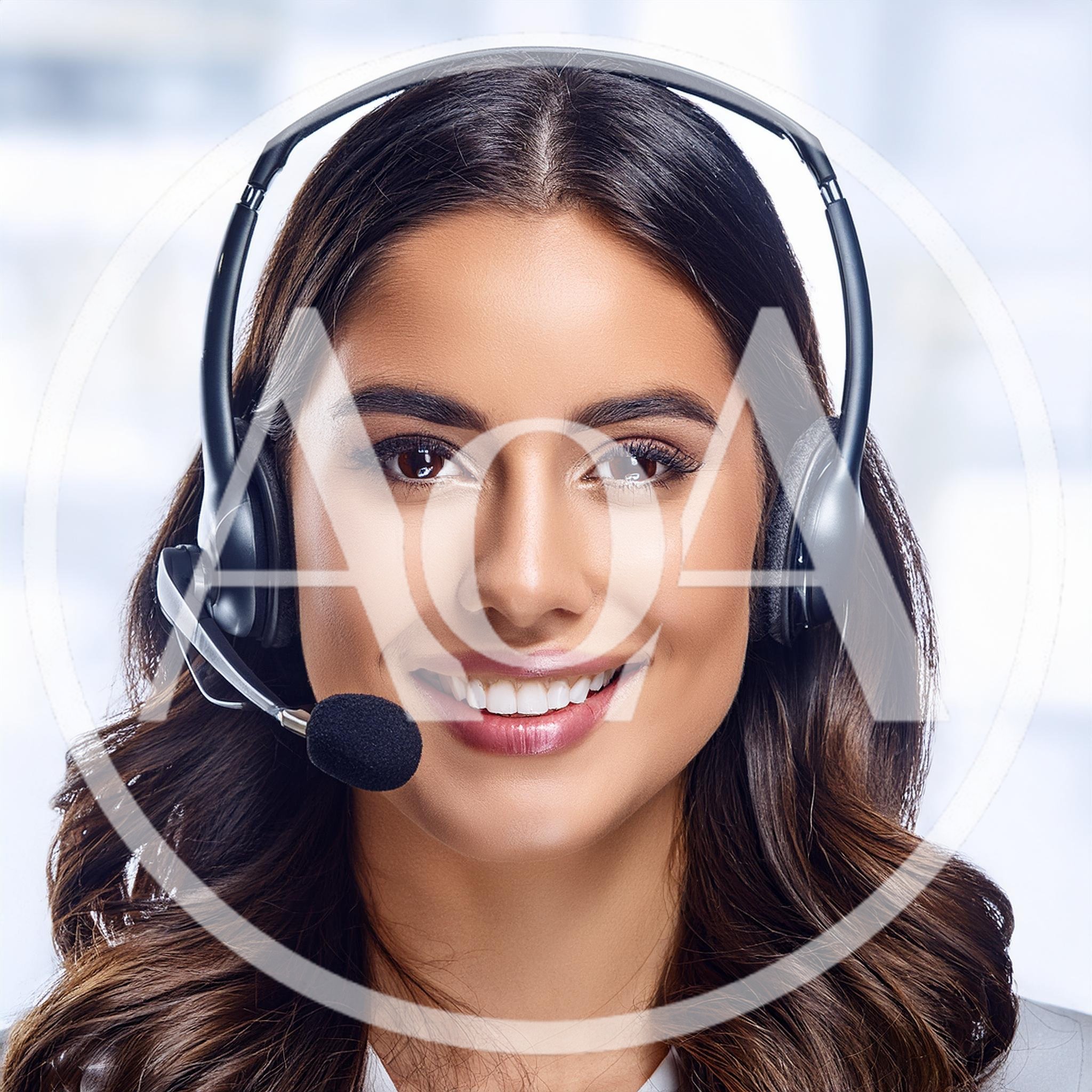 Professional Customer Service Representative Wearing Headset