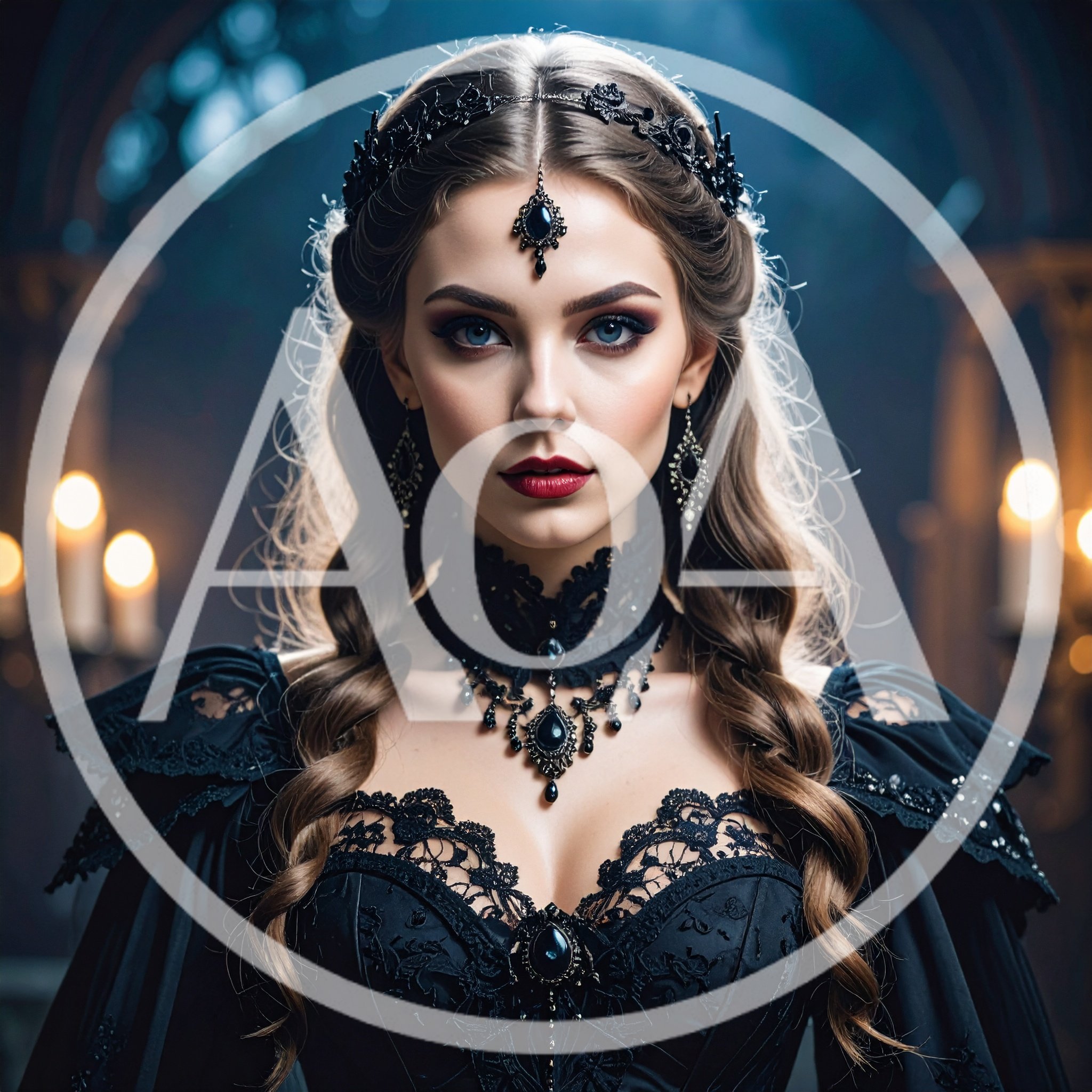 Gothic Queen Portrait In A Dark Candlelit Chamber