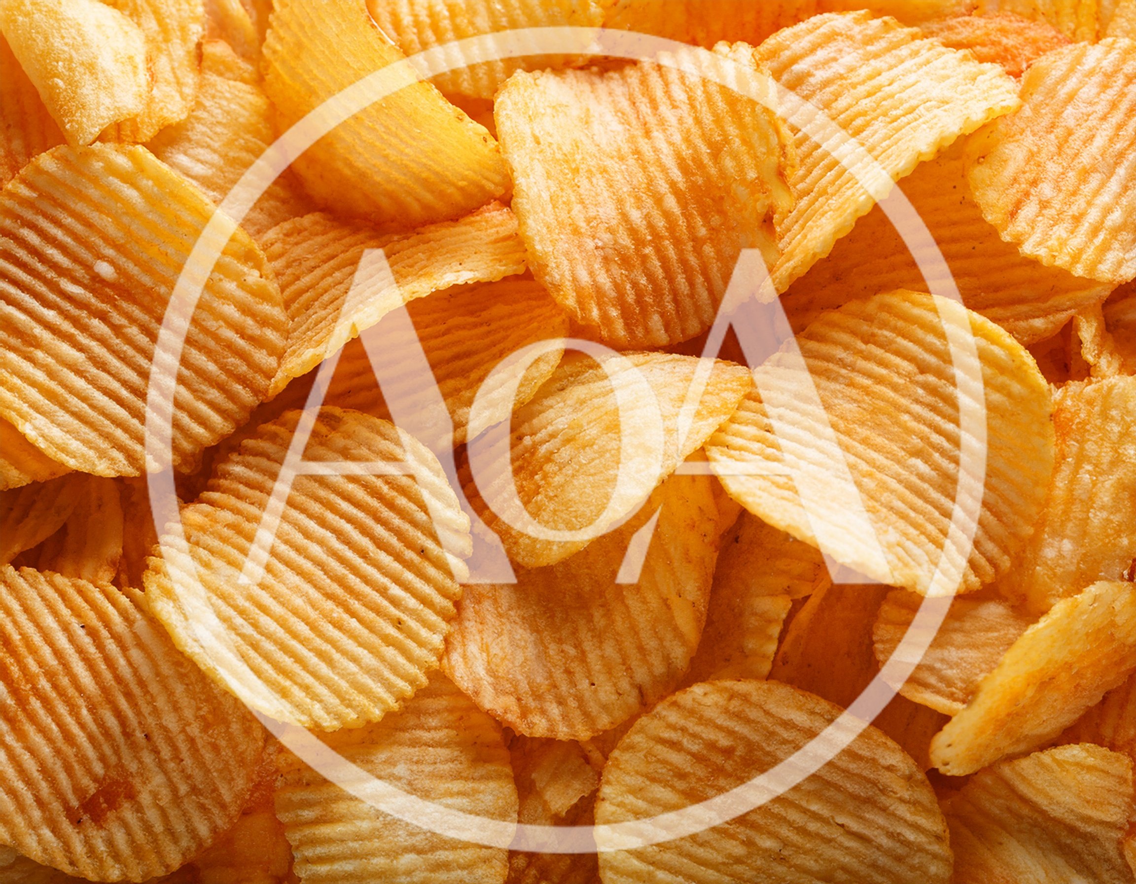Close Up Of Crispy Ridged Potato Chips