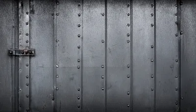 Industrial Metal Door With Riveted Panels