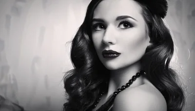 Portrait Of A Glamorous Woman With Vintage Hairstyle