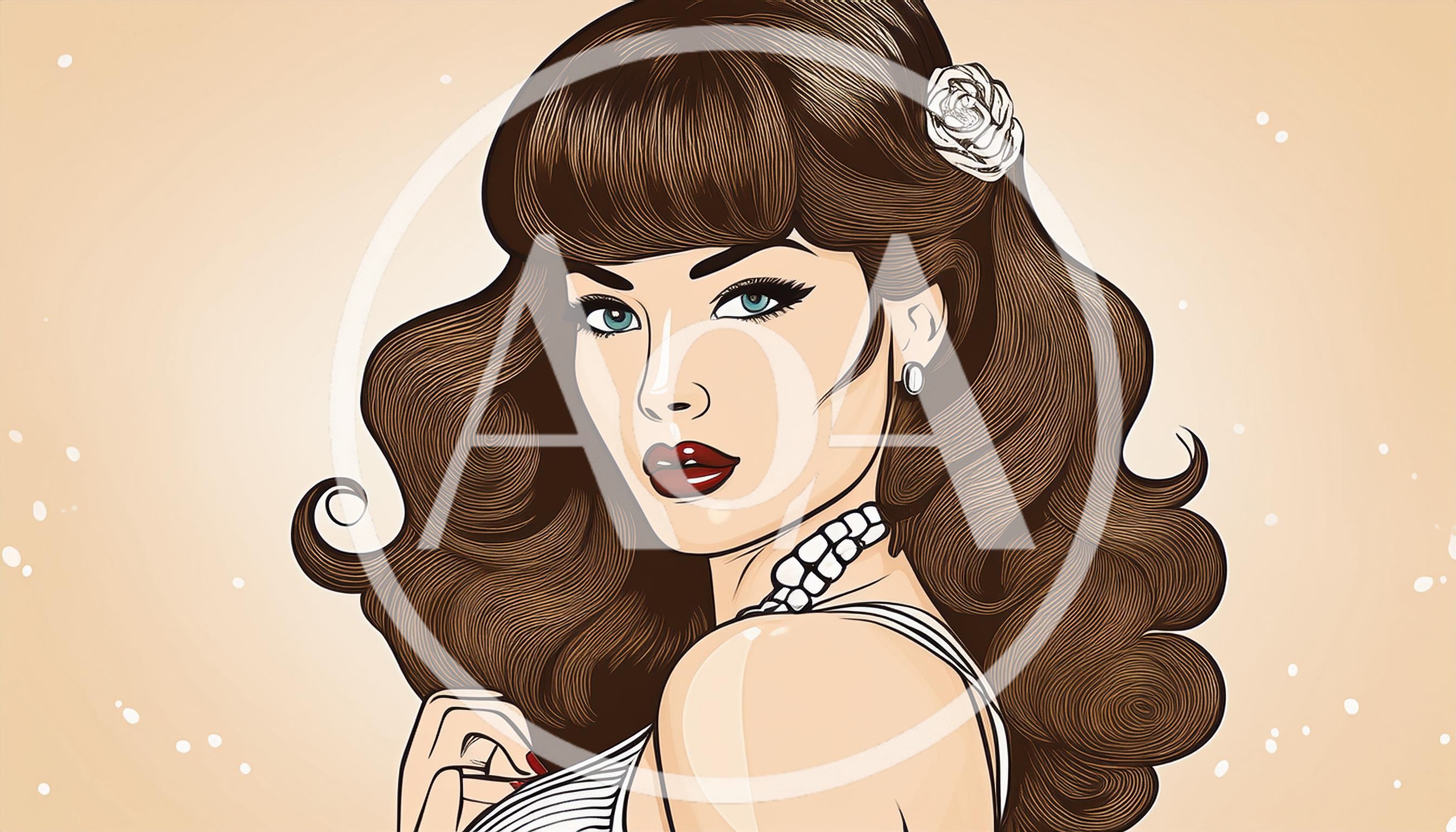 Vintage Style Illustration Of A Glamorous Woman