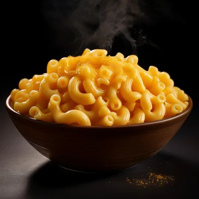 Steaming Bowl Of Creamy Macaroni And Cheese