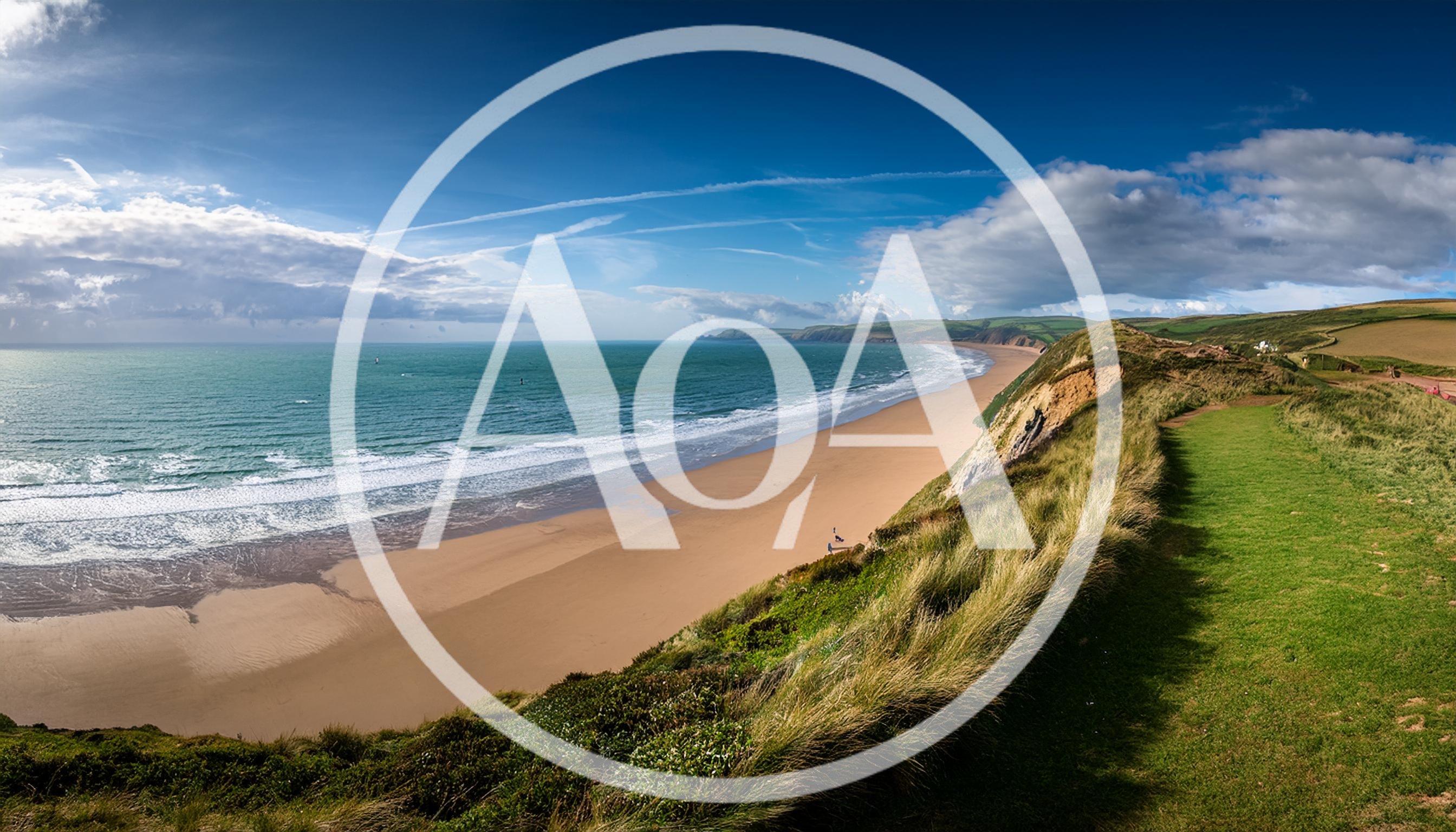 Panoramic View Of Saunton Sands Beach In North Devon