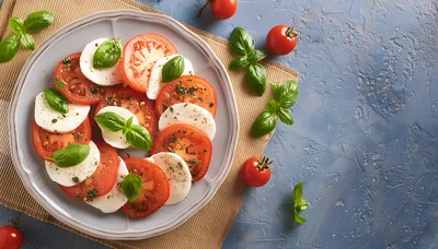 Caprese Salad With Fresh Tomatoes And Mozzarella