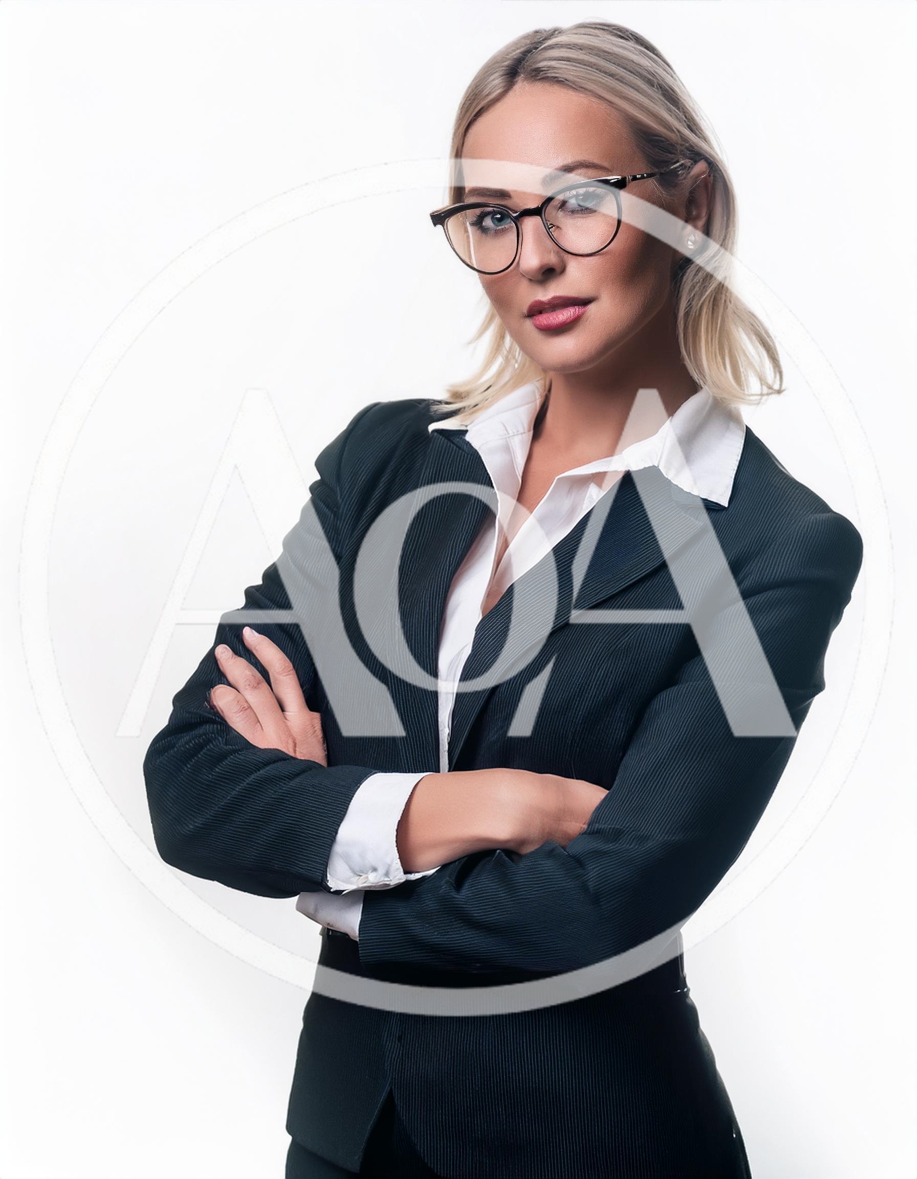 Professional Businesswoman Standing With Arms Crossed