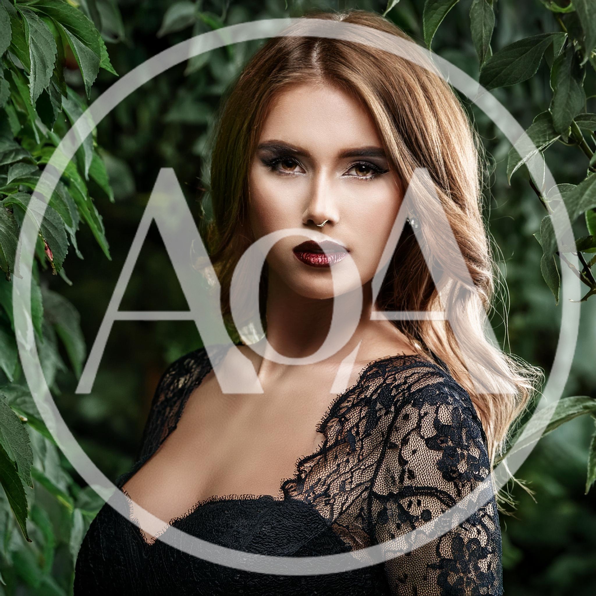 Portrait Of A Beautiful Woman In A Lace Dress