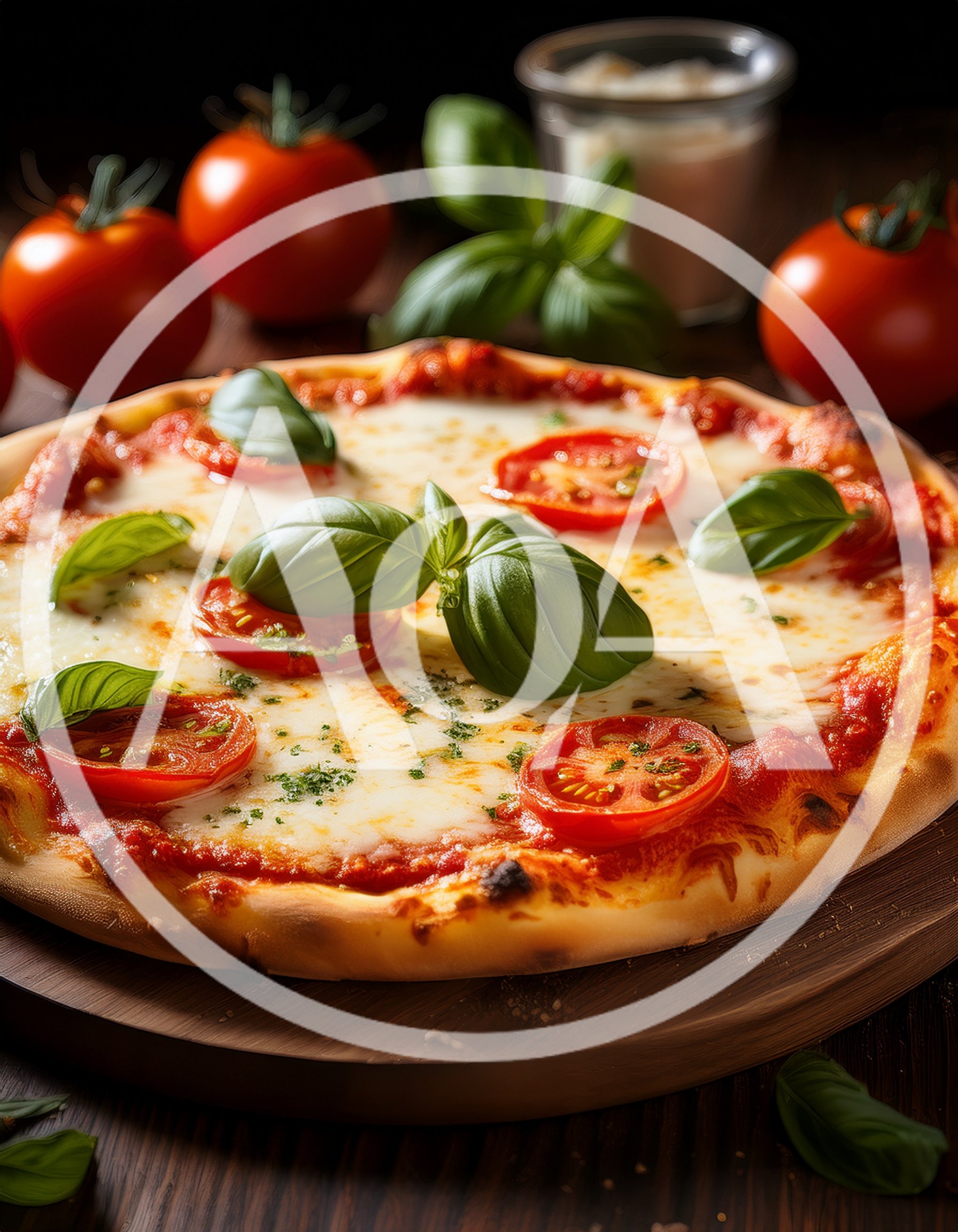 Fresh Margherita Pizza With Tomatoes And Basil