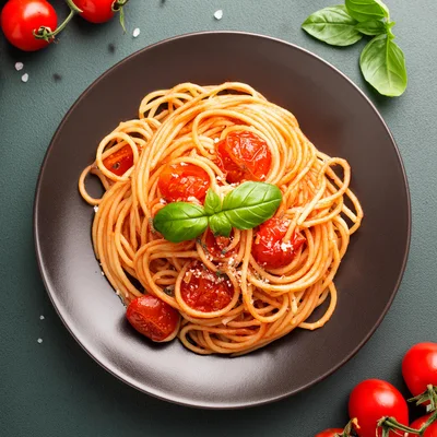 Spaghetti With Roasted Cherry Tomatoes And Fresh Basil