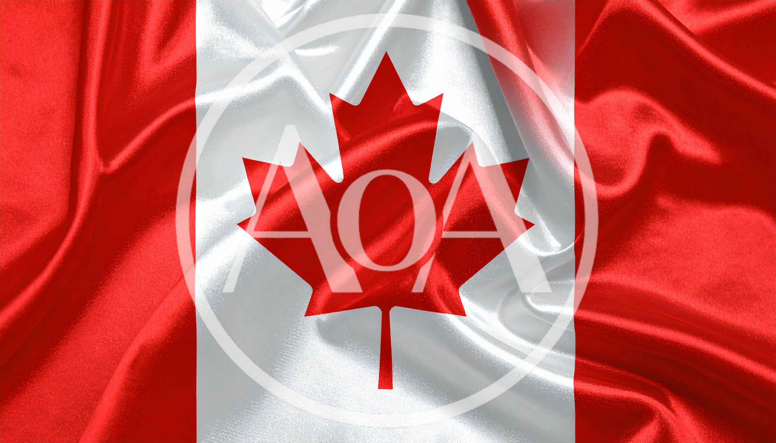 Waving Canadian Flag With Silky Fabric Texture