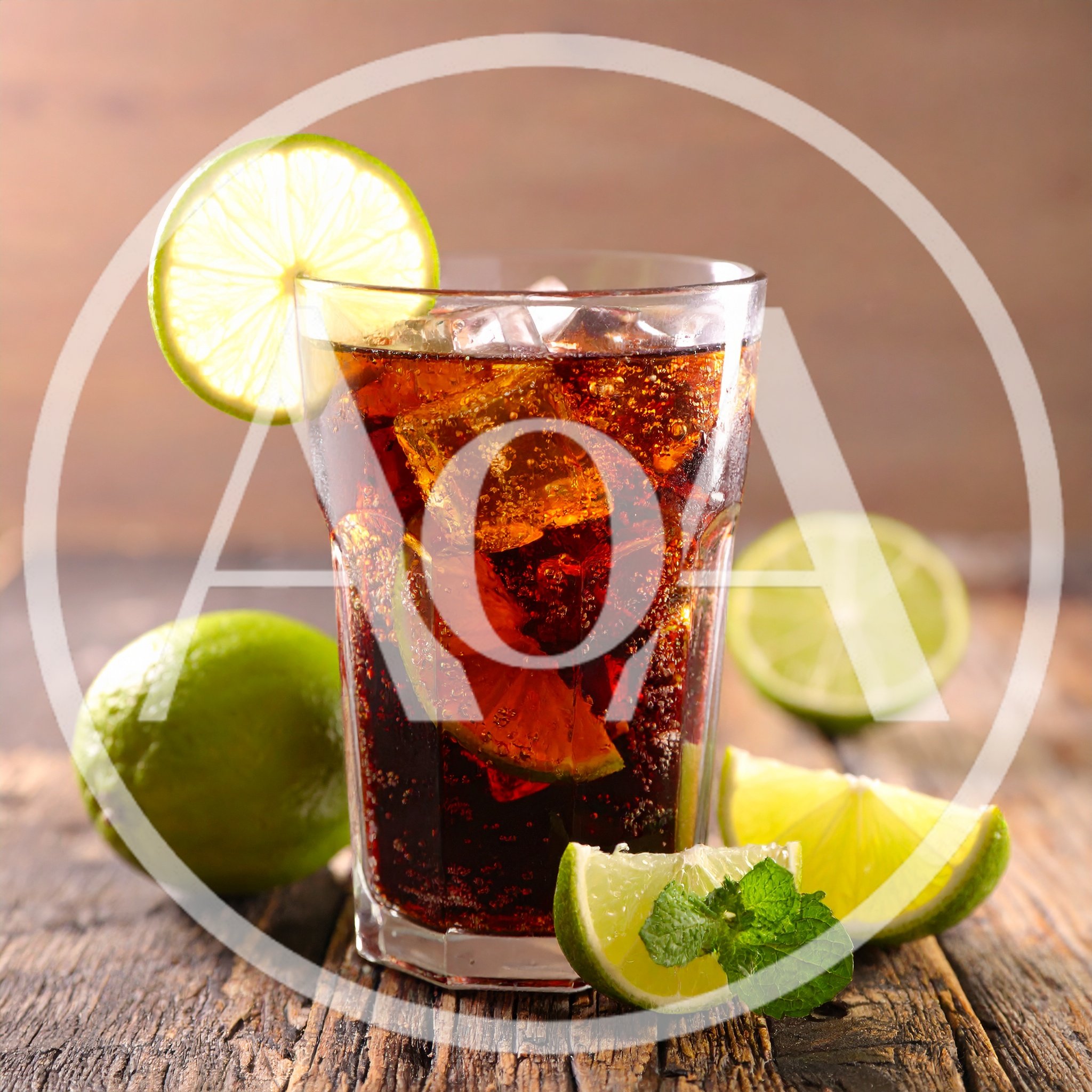 Glass Of Cola With Lime And Ice