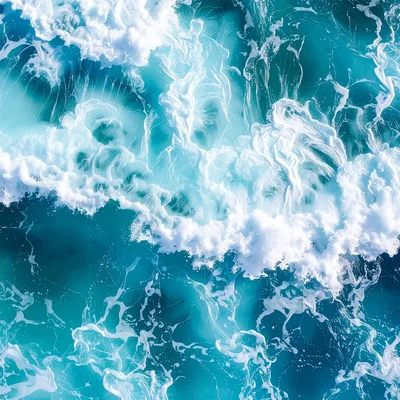 Aerial View Of Crashing Ocean Waves