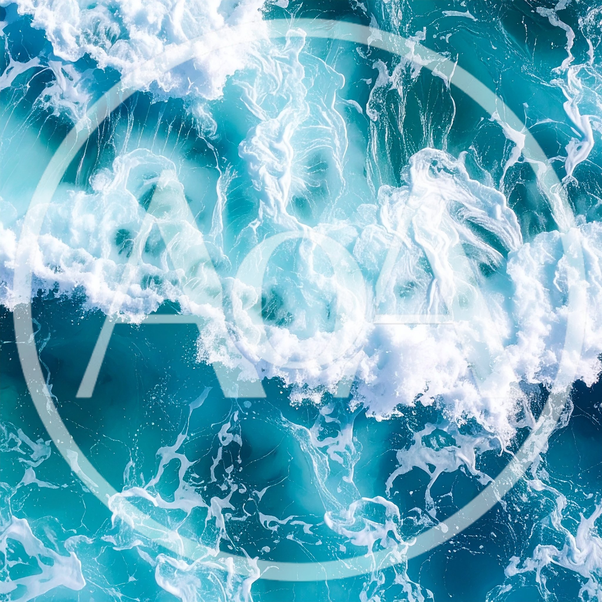 Aerial View Of Crashing Ocean Waves