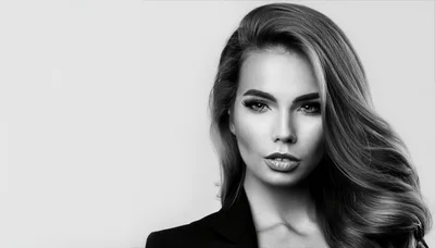 Portrait Of A Beautiful Woman With Wavy Hair