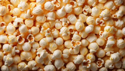 Freshly Popped Golden Popcorn Kernels Background