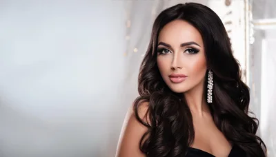Portrait Of A Beautiful Woman With Glamorous Makeup