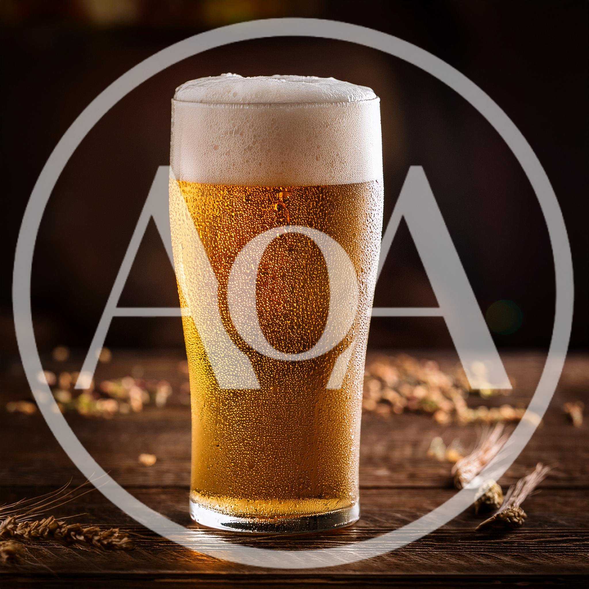 Cold Glass Of Golden Beer On Wooden Table