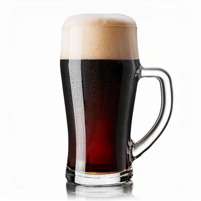 Cold Glass Of Dark Beer With Thick Foam