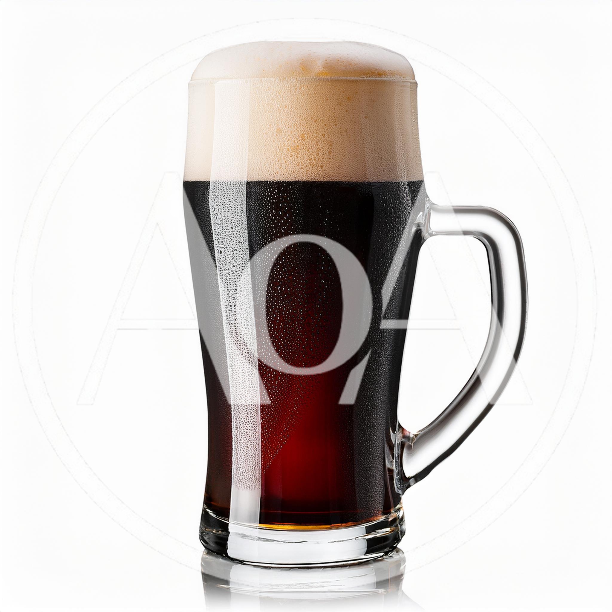 Cold Glass Of Dark Beer With Thick Foam