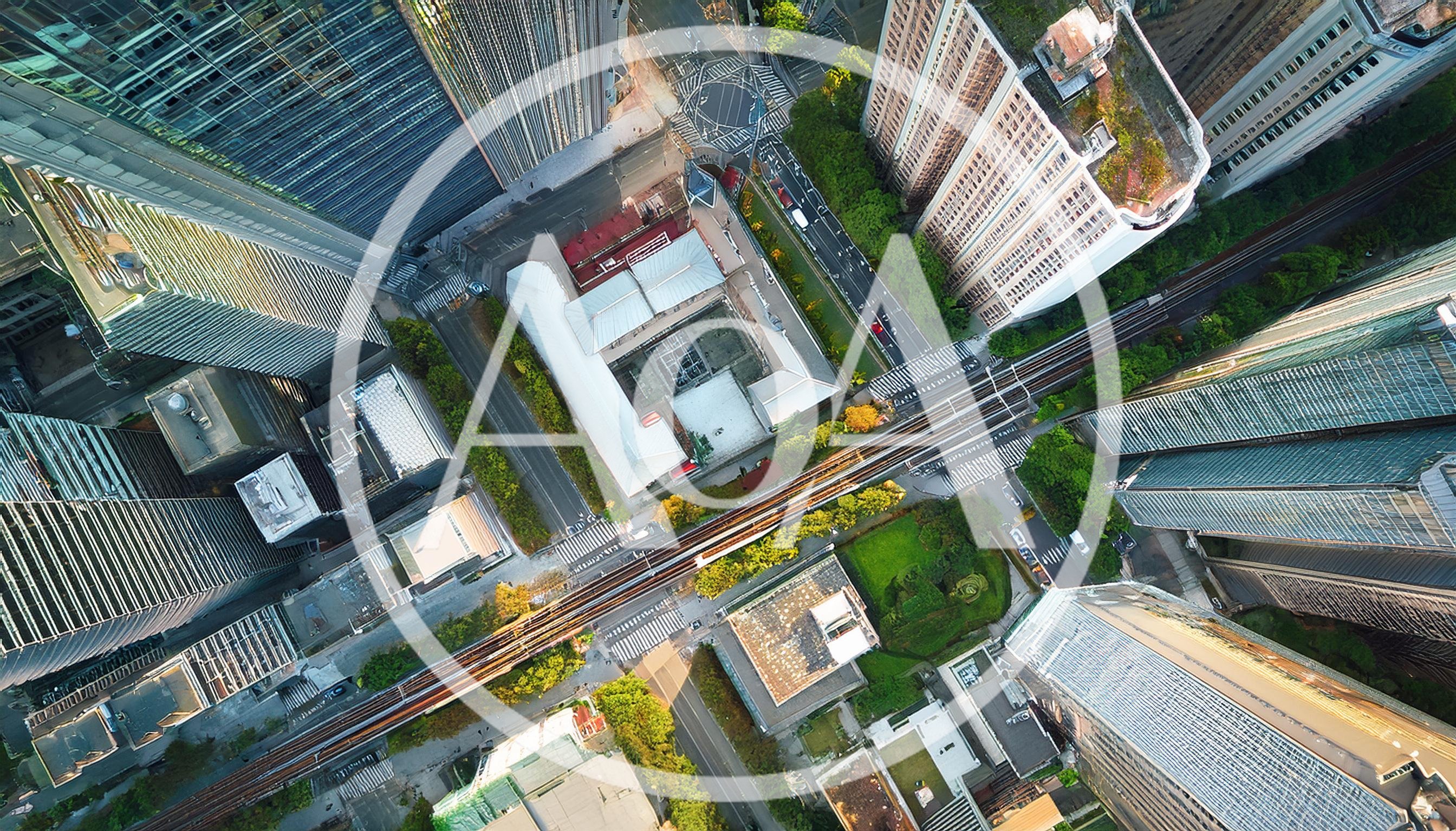 Aerial View Of A Modern City Intersection