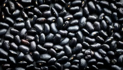 Top View Of Raw Black Beans Background