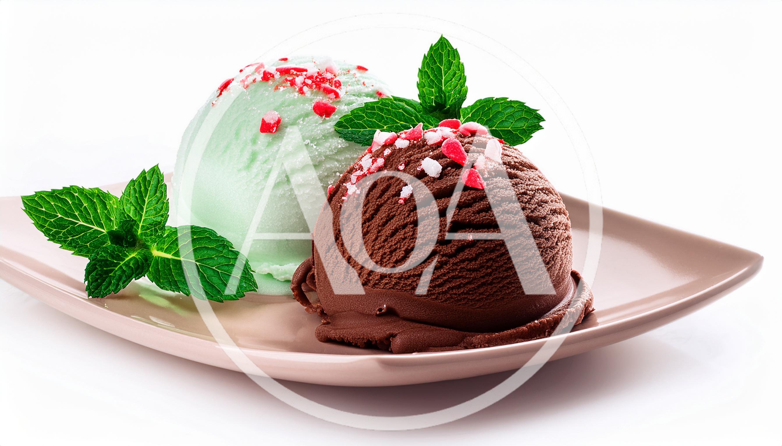 Two Scoops Of Mint And Chocolate Ice Cream