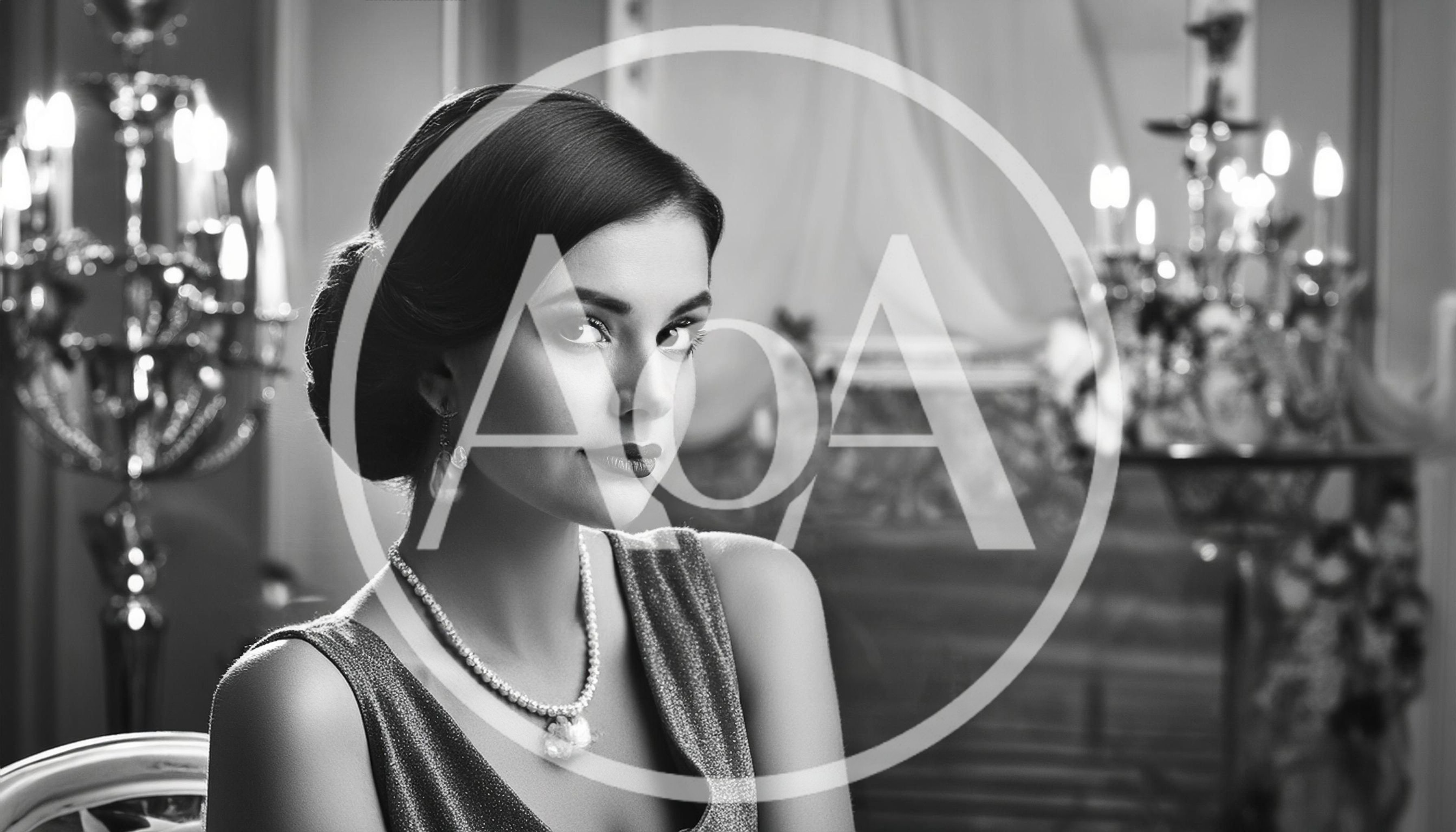 Elegant Woman In Evening Gown And Pearl Jewelry