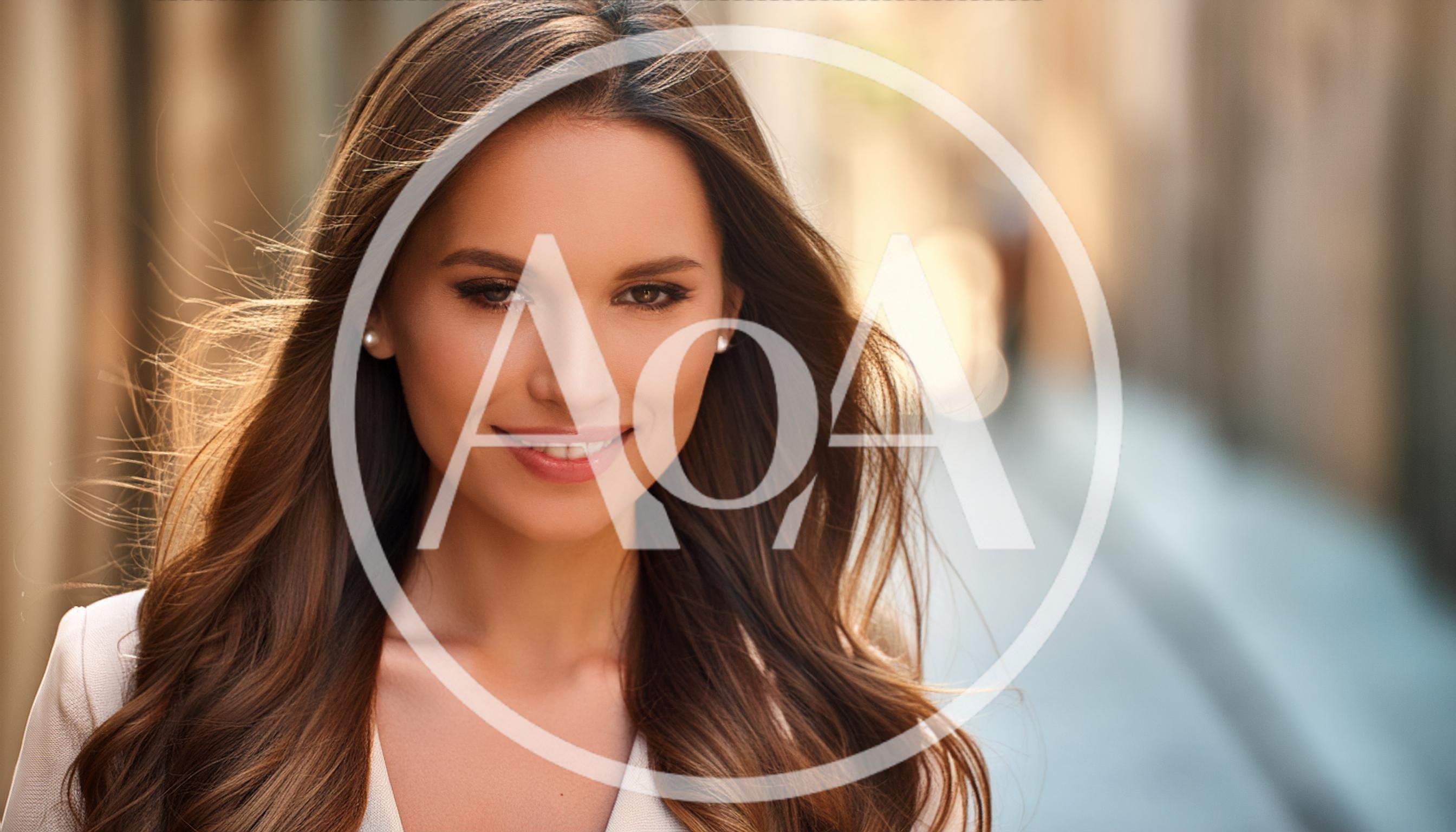 Portrait Of A Beautiful Woman With Long Brown Hair