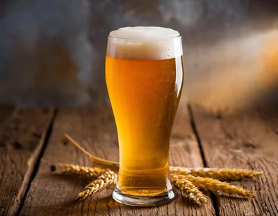 Glass Of Golden Beer With Wheat Stalks