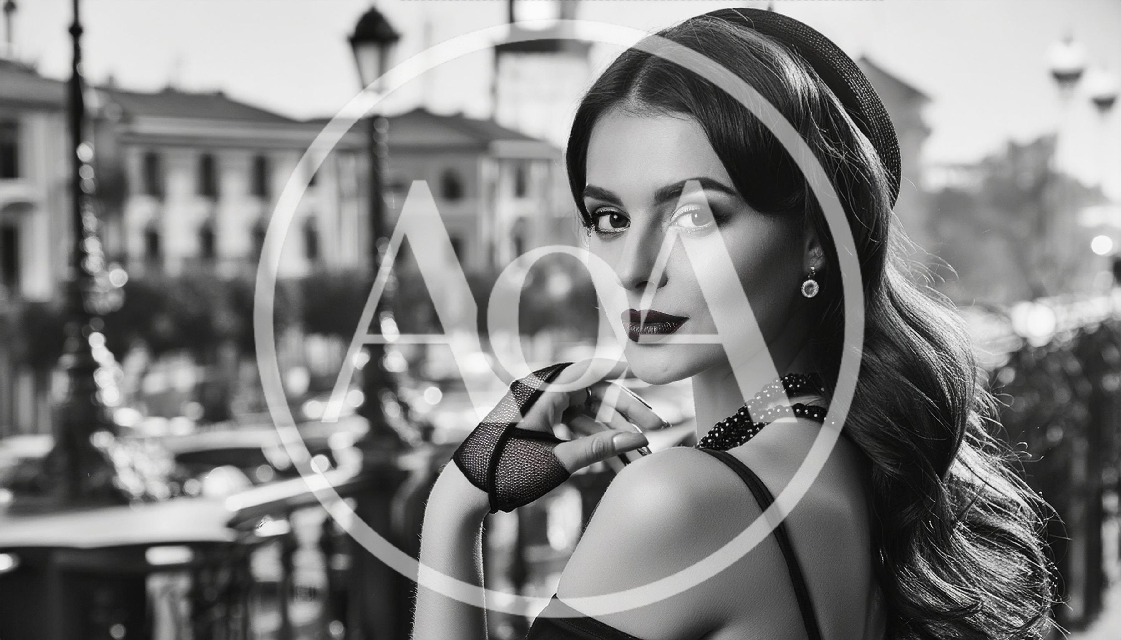 Elegant Woman In Vintage Style Looking Over Shoulder
