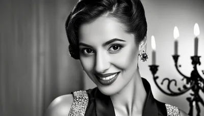 Elegant Woman With Vintage Hairstyle And Jewelry
