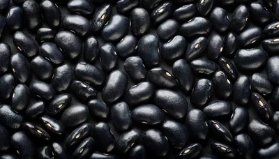 Top View Of Raw Black Beans Background