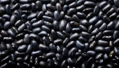 Top View Of Raw Black Beans