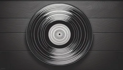 Vinyl Record Resting On Dark Wooden Surface