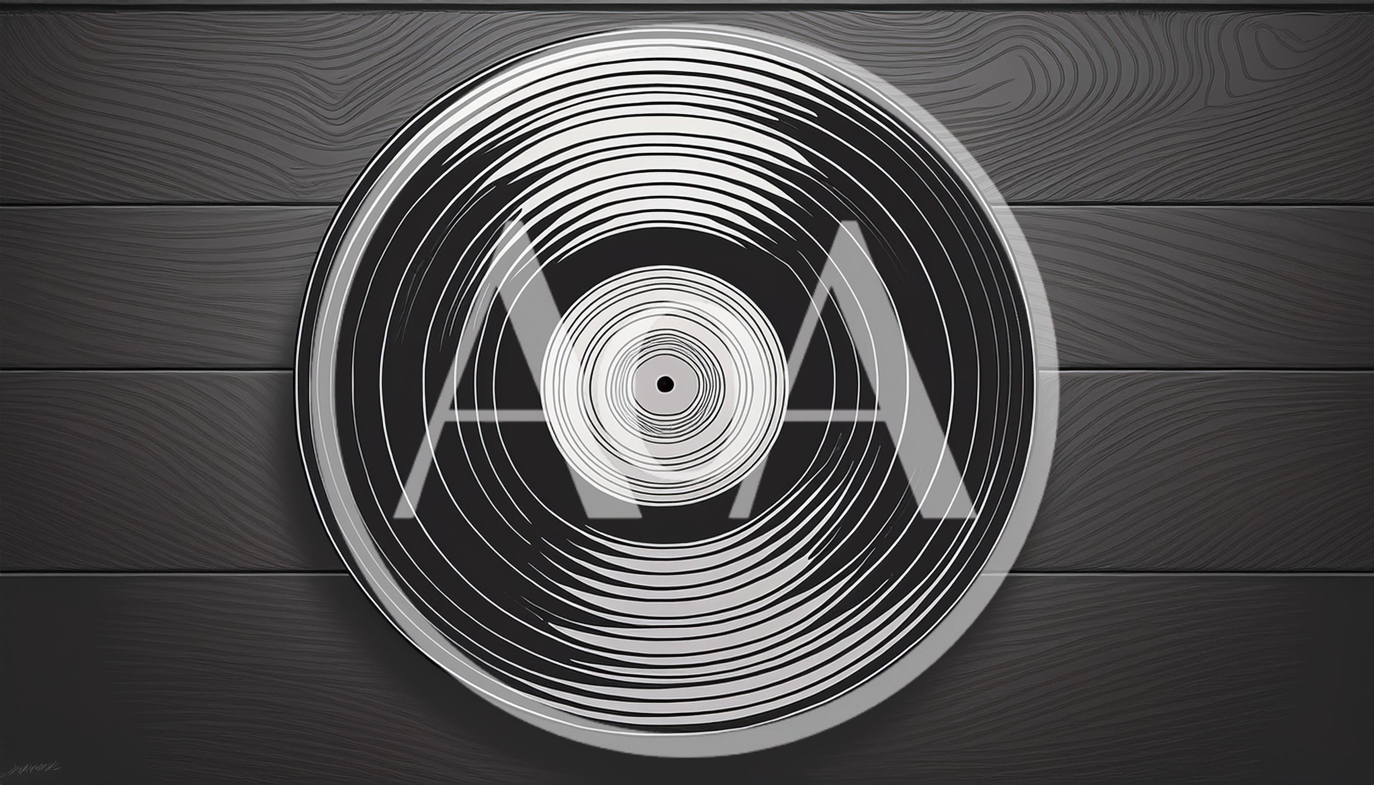 Vinyl Record Resting On Dark Wooden Surface