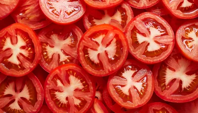 Fresh Sliced Red Tomatoes Background