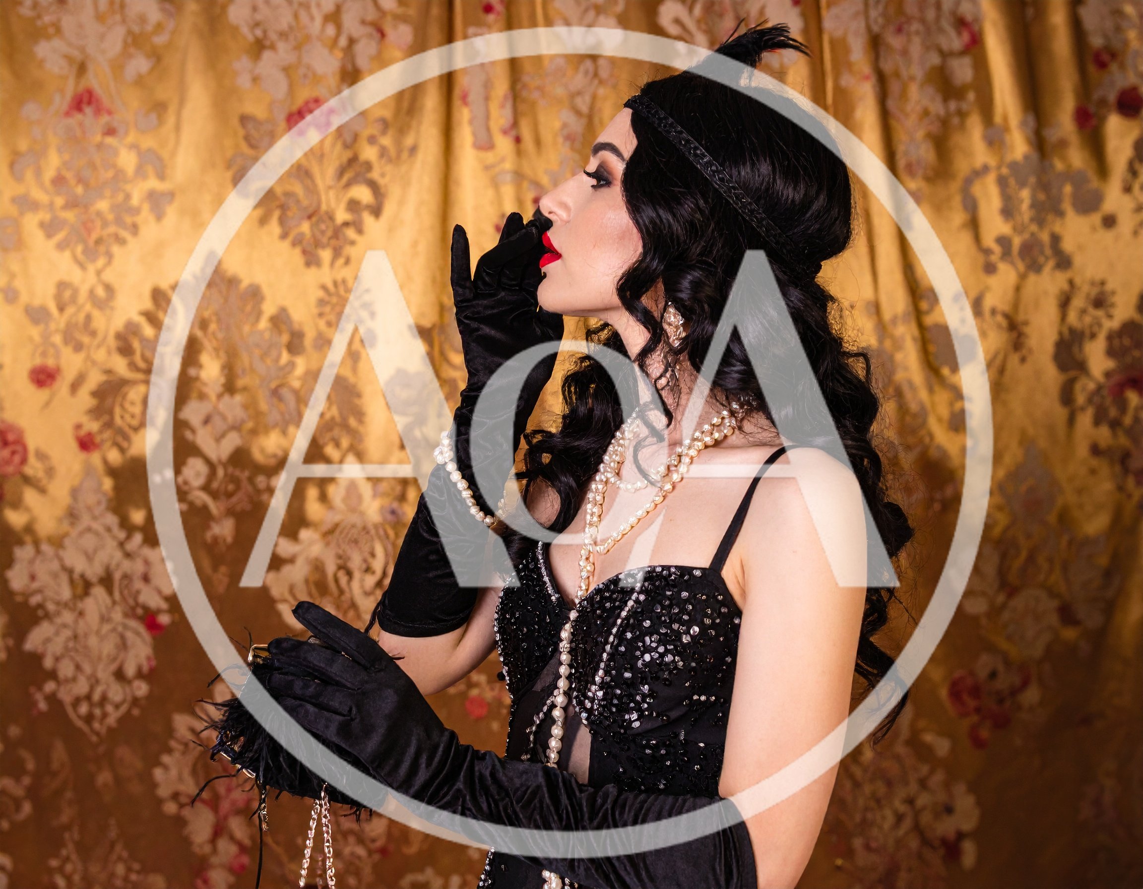 Elegant Woman In Vintage 1920s Flapper Costume