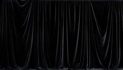 Black Velvet Curtain Backdrop With Soft Folds