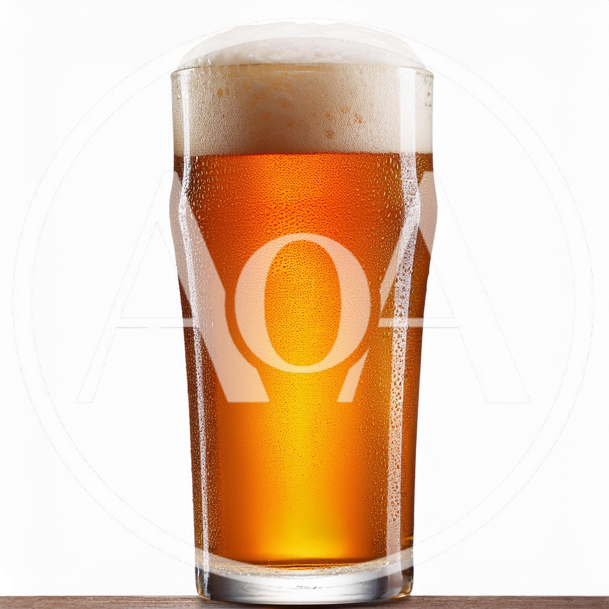 Cold Pint Of Golden Beer With Frothy Head