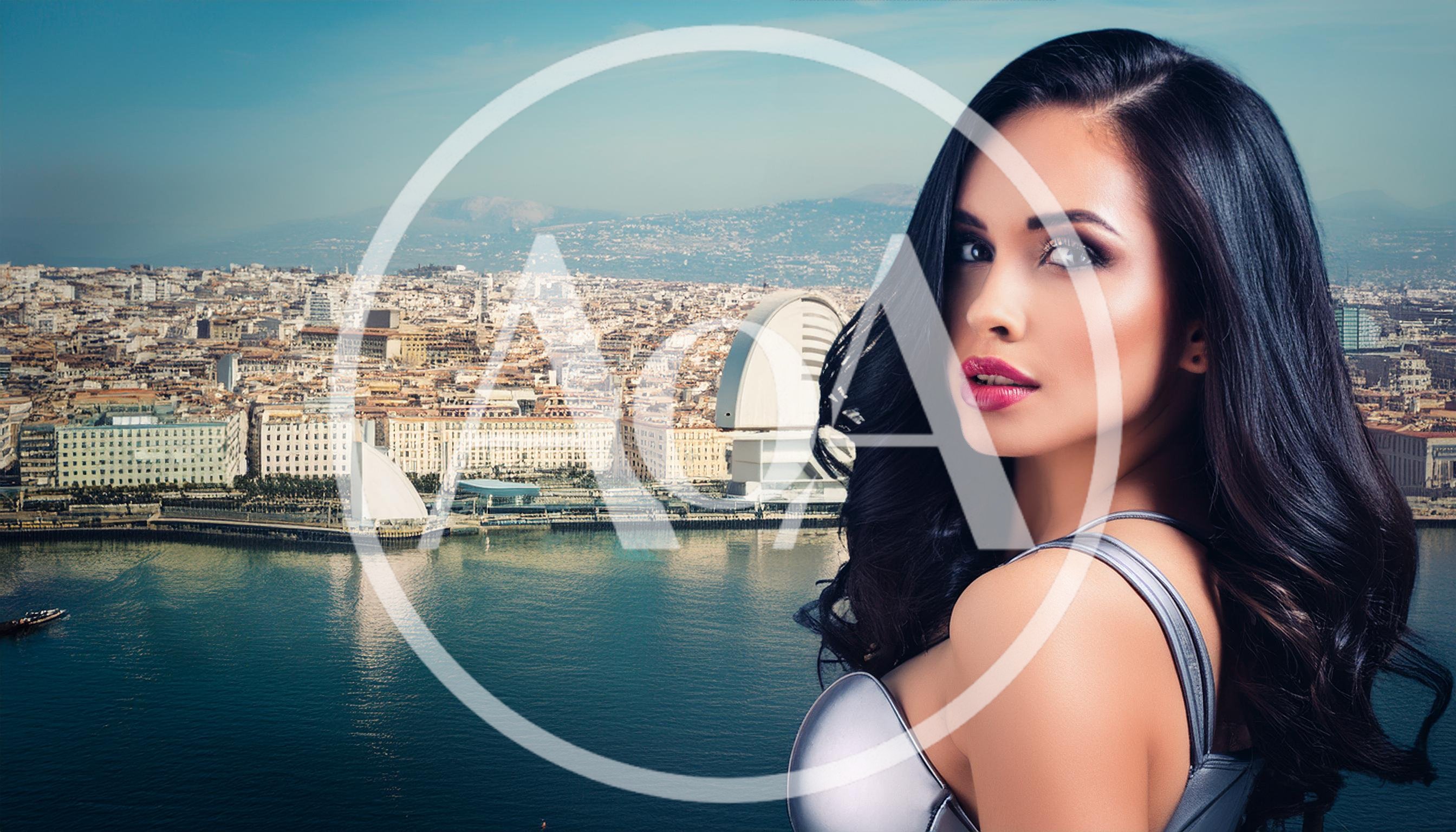 Portrait Of A Beautiful Woman Against Marseille Cityscape